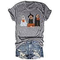 Womens Dog Halloween Shirt Fall Autumn Dog Lover Graphic Tees Topshalloweendoggreyxxl