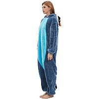 Darkcom Unisex Adult Cosplay Blue Raccoon Onesie Halloween Costume Christmas Pajamas For Women Men Xlarge