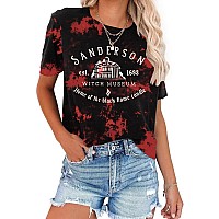 Halloween T Shirt Women Sanderson Letter Print Graphic Tshirt Hocus Pocus Tees Tops