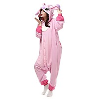 Royal Wind Adult Stich Costume Onesie Animal Pajamas Halloween Cosplay Costumes Sleepwear Homewear Party Wear Pink Large