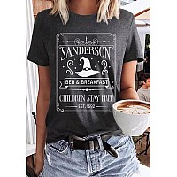 Halloween Shirt For Women Sanderson Sisters Graphic Tee Tops Hocus Pocus Funny Tshirt Fall Casual Shirtsxxlargedark Grey6