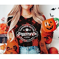 Yi Xiang Ran Halloween T Shirt Women Sanderson Shirt Witches Graphic Tees Casual Short Sleeve Holiday Shirts Toptdred Large