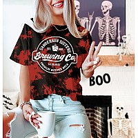 Yi Xiang Ran Halloween T Shirt Women Sanderson Shirt Witches Graphic Tees Casual Short Sleeve Holiday Shirts Toptdred Large