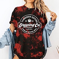 Yi Xiang Ran Halloween T Shirt Women Sanderson Shirt Witches Graphic Tees Casual Short Sleeve Holiday Shirts Toptdred Large