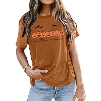 Halloween Pumpkin Shirt Women Tis The Season Graphic Tees Fall Tshirt Thanksgiving Gift Tops