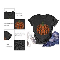 Halloween Pumpkin Shirt Women Cute Paw Pumpkin Print Tee Shirts Casual Dog Mom Outfits