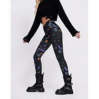 Sissycos Womens Halloween Crossover Leggings High Waisted Buttery Soft Printed Tights Halloween Print Medium