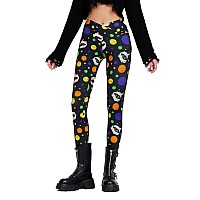 Sissycos Womens Halloween Crossover Leggings High Waisted Buttery Soft Printed Tights Planet Mummy Large