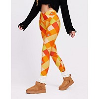 Sissycos Womens Halloween Crossover Leggings High Waisted Buttery Soft Printed Tights Fun Yellow Plaid Xxlarge