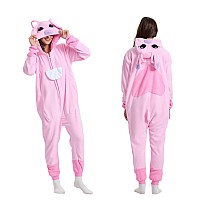 Royal Wind Adult Onesie Animal Pajamas Halloween Cosplay Costumes Party Wear Zipper Pink S