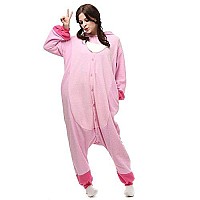 Deagui Unisexadult Animal Onesies Pajamas Halloween Costume Cosplay Funny Christmas Party Wear Daily Carton Outfit Pink Large