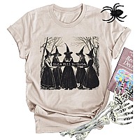 Girls Will Be Girls Witch Halloween Shirts For Women Vintage Witch Graphic Tees Shirt Casual Short Sleeve Halloween Tops L Gir