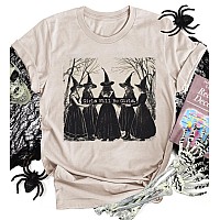 Girls Will Be Girls Witch Halloween Shirts For Women Vintage Witch Graphic Tees Shirt Casual Short Sleeve Halloween Tops L Gir