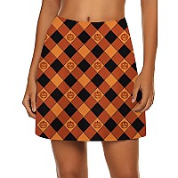 Ekouaer Womens Halloween Skirt A Line Tennis Skirt High Waisted Athletic Golf Skort Skirts With Shorts 2024 Lantern Orange Larg