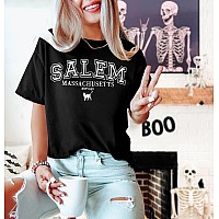 Yi Xiang Ran Halloween T Shirt Women Sanderson Shirt Witches Graphic Tees Casual Short Sleeve Holiday Shirts Topsalemblack Xl