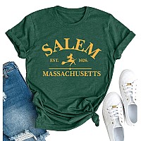 Yi Xiang Ran Halloween T Shirt Women Sanderson Shirt Witches Graphic Tees Casual Short Sleeve Holiday Shirts Topsalemgreen Med