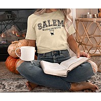 Yi Xiang Ran Halloween T Shirt Women Sanderson Shirt Witches Graphic Tees Casual Short Sleeve Holiday Shirts Topsalemapricot M