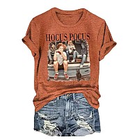 Halloween Shirt For Women Sanderson Sisters Graphic Tee Tops Hocus Pocus Funny Tshirt Fall Casual Shirtsxxlargeorange2