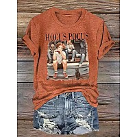 Halloween Shirt For Women Sanderson Sisters Graphic Tee Tops Hocus Pocus Funny Tshirt Fall Casual Shirtsxxlargeorange2