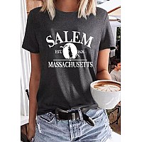 Halloween Shirt For Women Sanderson Sisters Graphic Tee Tops Hocus Pocus Funny Tshirt Fall Casual Shirtssmalldark Grey7