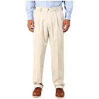 Dockers Mens Relaxed Fit Comfort Khaki Pants Pleated Porcelain Khaki Stretch 36W X 32L