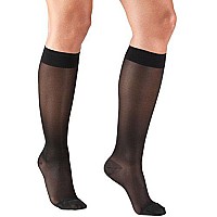 Truform Sheer Compression Stockings 1520 Mmhg Womens Knee High Length 20 Denier Black Large