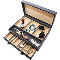 Stock Your Home Mens Valet Tray Mens Jewelry Box Night Stand Organizers And Storage Bedside Table Organizer Watch Box For Dr