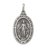 Saris And Things 925 Sterling Silver Antiqued Miraculous Medal