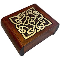 Celtic Dream Eternity Knot Secret Jewelry Keepsake Polish Wood Box