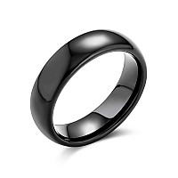 Halloween Jewelry Black Tungsten Dome Wedding Band Ring 6Mmblack9