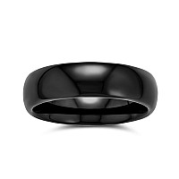 Halloween Jewelry Black Tungsten Dome Wedding Band Ring 6Mmblack9