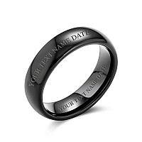 Halloween Jewelry Black Tungsten Dome Wedding Band Ring 6Mmblack9