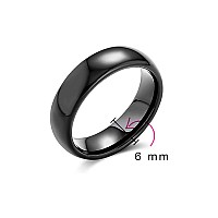 Halloween Jewelry Black Tungsten Dome Wedding Band Ring 6Mmblack9