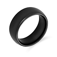 Bling Halloween Jewelry Black Tungsten Mens Wedding Band Ring 8Mm Size 12