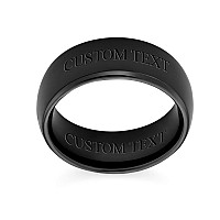 Bling Halloween Jewelry Black Tungsten Mens Wedding Band Ring 8Mm Size 12