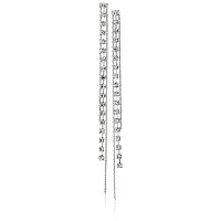 Guess Basic Silver Crystal Rhinestone Linear Drop Earrings