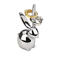 Umbra Zoola Bunny Holder Metal Ring Display For Jewelry Chrome