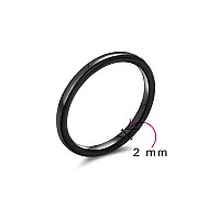 Halloween Jewelry Tungsten Black Unisex Ring 2Mmblack9