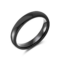 Bling Halloween Jewelry Black Tungsten Unisex Ring 4Mm Size 13