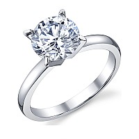 Metal Masters Co 2 Carat Round Brilliant Cubic Zirconia Cz Sterling Silver 925 Wedding Engagement Ring Size 7