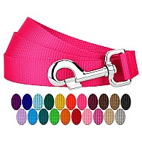 Country Brook Petz 1 Inch Solid Color Nylon Dog Leash Durable Clip Soft Handle 1 Inch Wide 6 Foot Hot Pink