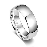 Tigrade 2Mm 4Mm 6Mm 8Mm 10Mm Titanium Ring Plain Dome High Polished Wedding Band Comfort Fit Size 3158Mmsize 125