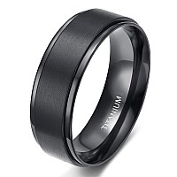 Tigrade 4Mm 6Mm 8Mm 10Mm Black Titanium Rings Wedding Band Matte Comfort Fit For Men Women Size 315Black 8Mm Size 95