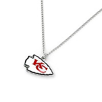 Aminco Nfl Kansas City Chiefs Team Logo Pendant Necklace Silver Size 4