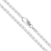 Sterling Silver Diamondcut Rope Chain 25Mm Solid 925 Italy New Necklace 16