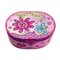 Hot Focus Flower Meadow Oval Shaped Musical Jewelry Box