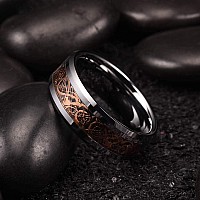 King Will Dragon 8Mm Rose Gold Plated Celtic Dragon Tungsten Carbide Wedding Band Ring Comfort Fit 8