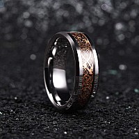 King Will Dragon 8Mm Rose Gold Plated Celtic Dragon Tungsten Carbide Wedding Band Ring Comfort Fit 8