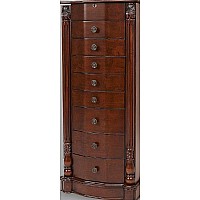 Hives And Honey Henry Iv Locking Jewelry Armoire With Charging Port Walnut