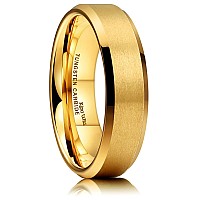 King Will Glory 6Mm Matte Finish Tungsten Carbide Ring 24K Gold Plated Comfort Fit Wedding Band8